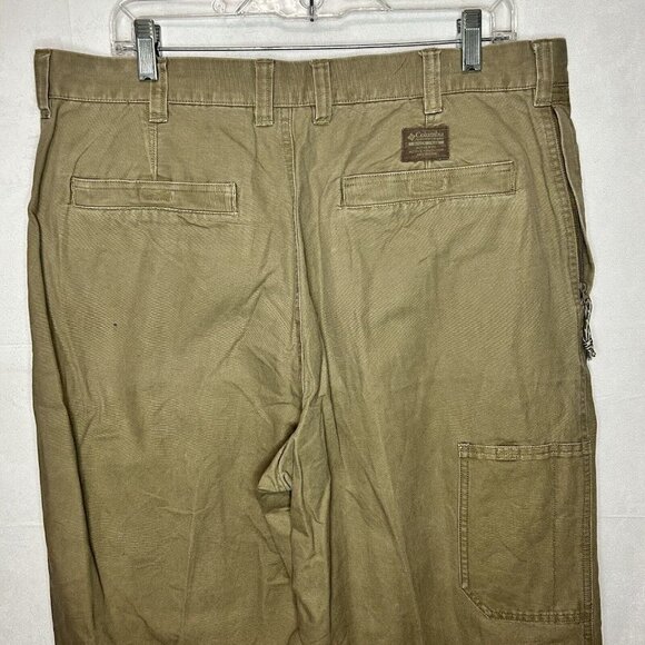 Columbia Heavy Duty Straight Leg Pants Men's Size 36x30 Dark Tan Brown - Picture 6 of 8